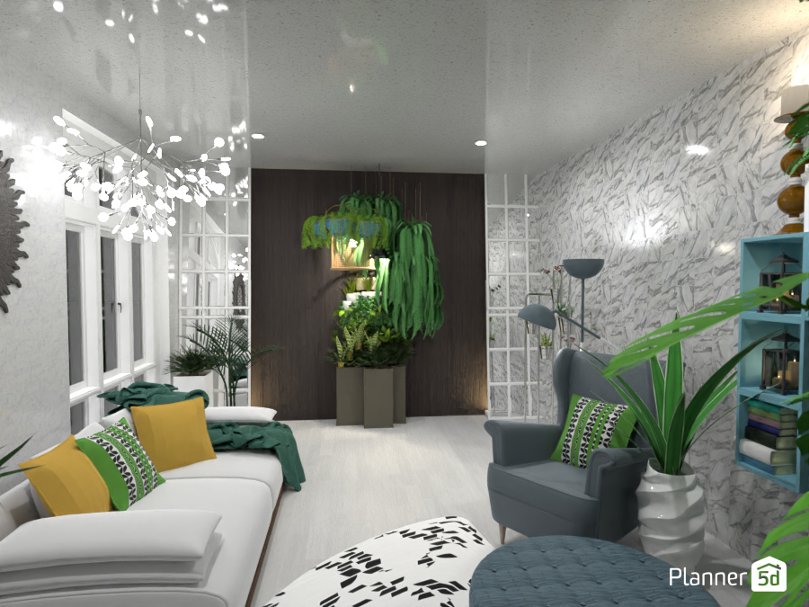 Гостиная с клумбой/ живой изгородью #11060792 by Кирилл Гамаюн