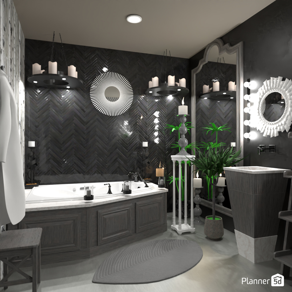 Bath with candles #19234608 by Editors Choice