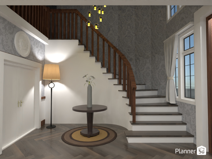 Entry with custom rounded L-stairs #11535900 by James Atkinson