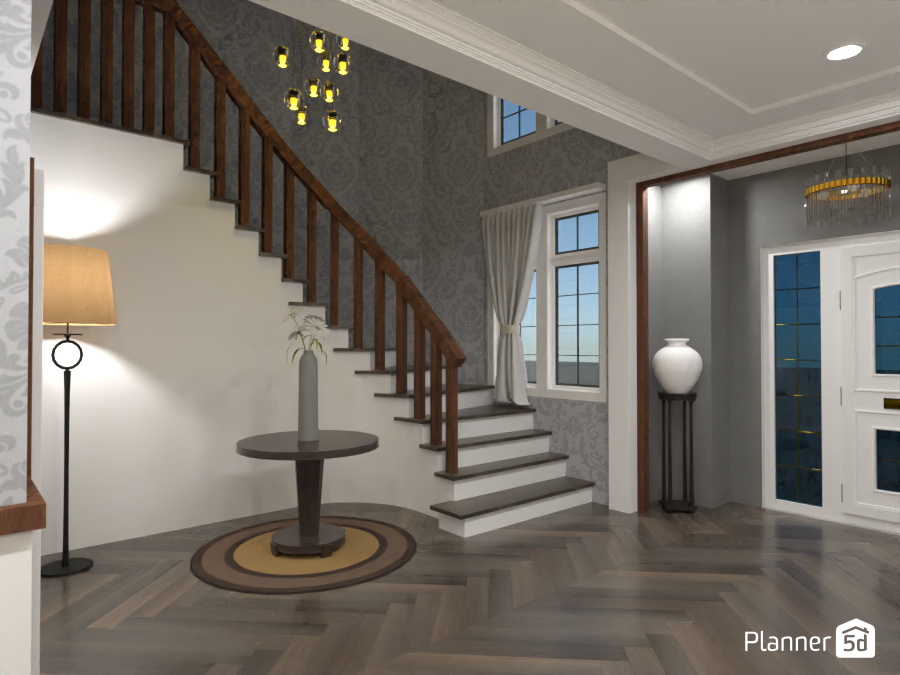 Entry with custom rounded L-stairs #11535920 by James Atkinson