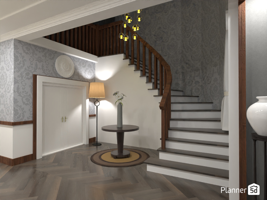 Entry with custom rounded L-stairs #11535936 by James Atkinson