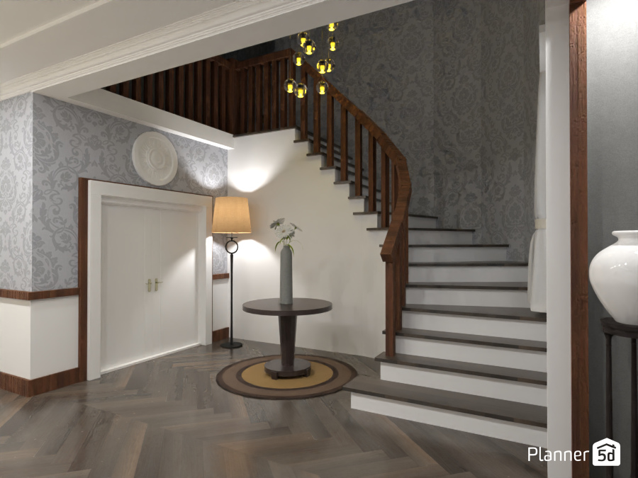 Entry with custom rounded L-stairs 11535936 by James Atkinson image