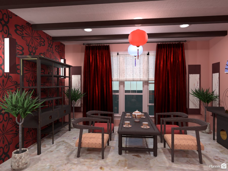 Гостиная-столовая в китайском стиле #4004702 by Olga