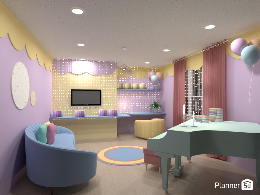 Sala de estar con colores pastel / Batalla de diseño 10532724 by Hall Pat image