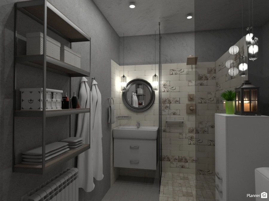 Санузел в женском лофте - Free Online Design | 3D Floor Plans by Planner 5D