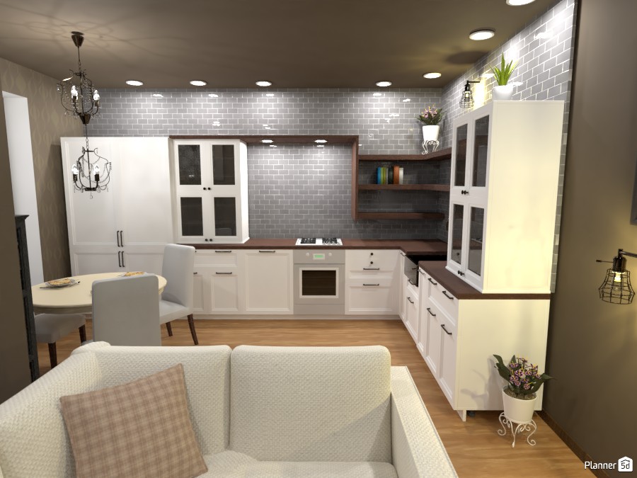 Brown and white kitchen #3713993 by Rita