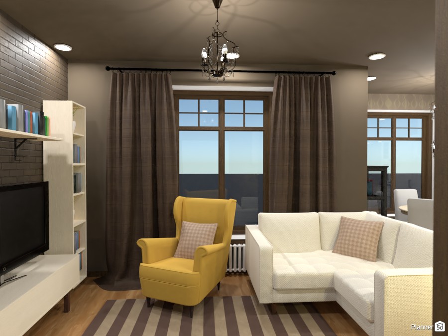 Brown and white living room #3713996 by Rita