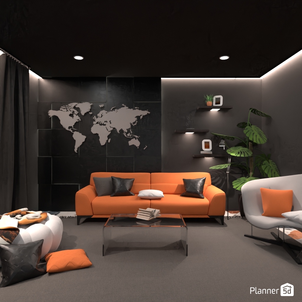Orange sofa #24654832 by Editors Choice