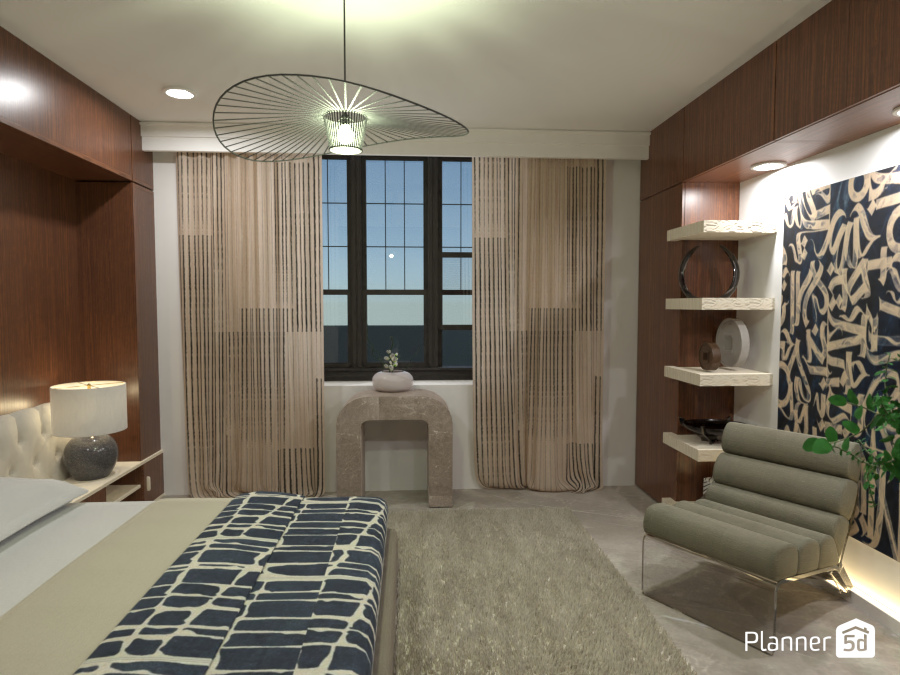 Bedroom with mid-century modern vibe #3334536 by Oleksandra Kunieva