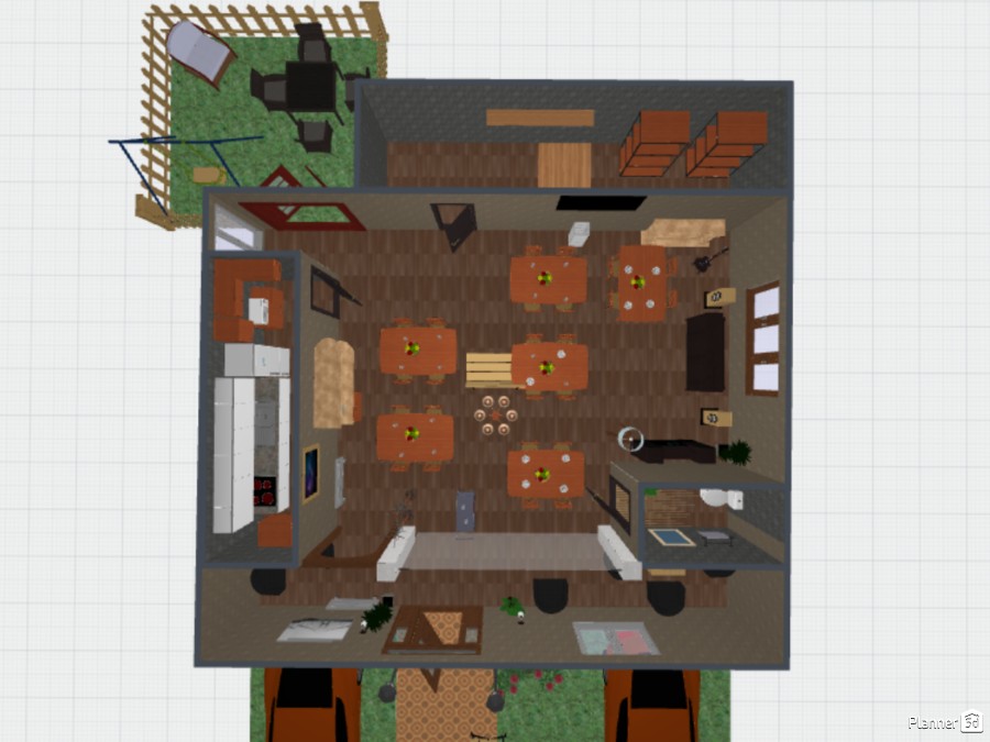 Cafeteria Projeto Online Gratis 3D Plantas De Planner 5D