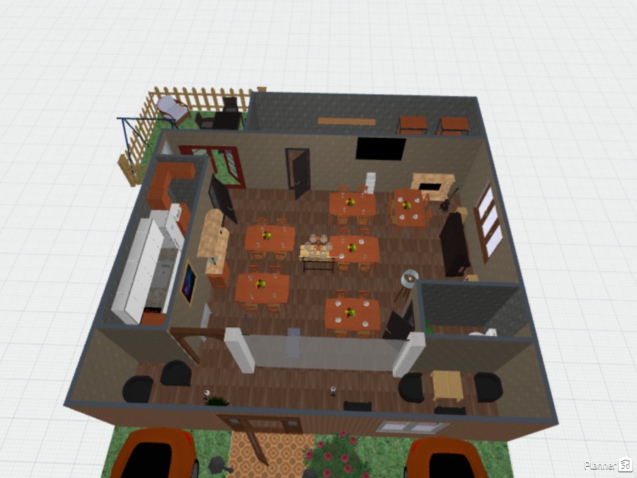 Cafeteria Projeto Online Gratis 3D Plantas De Planner 5D