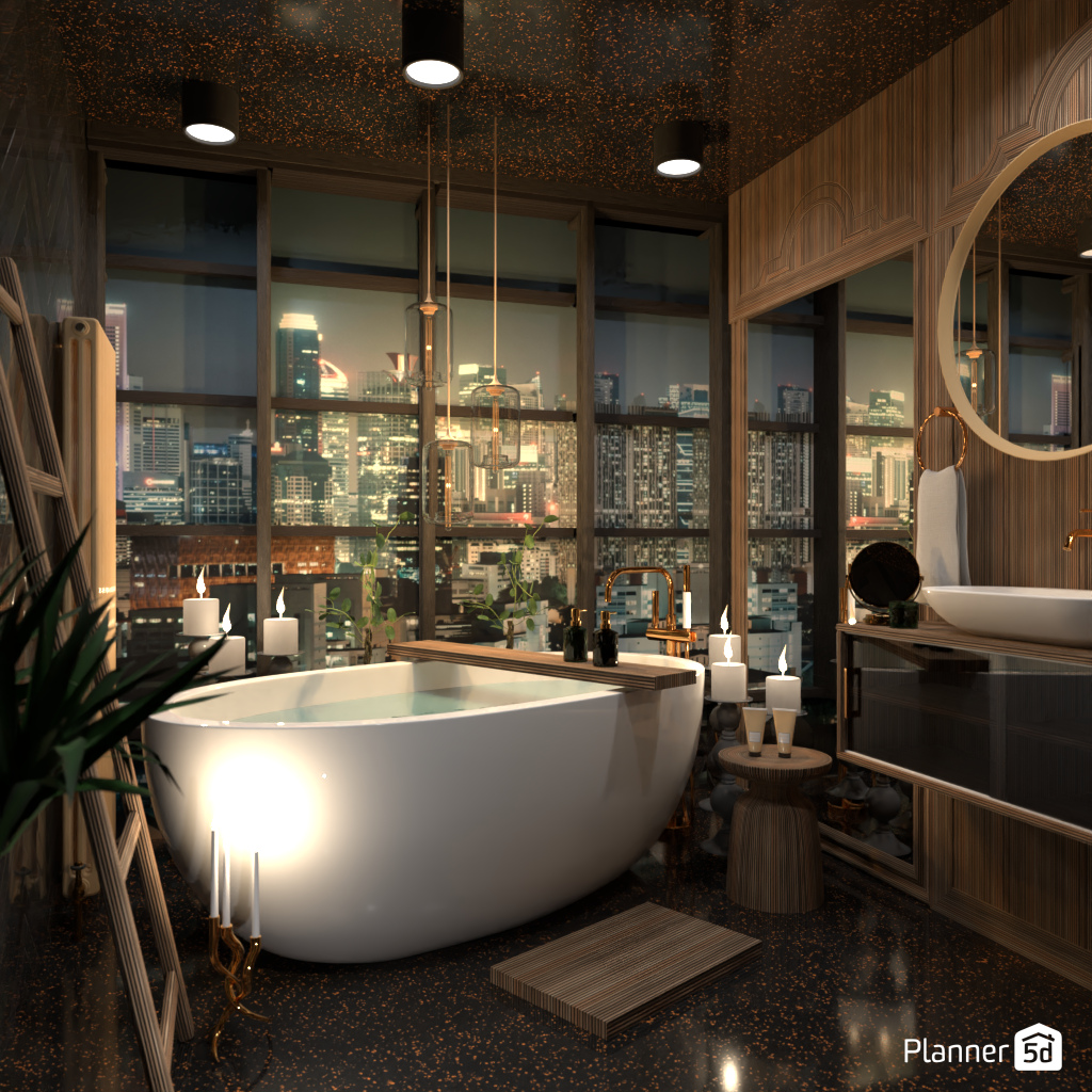 Bath with candles #19277624 by Editors Choice