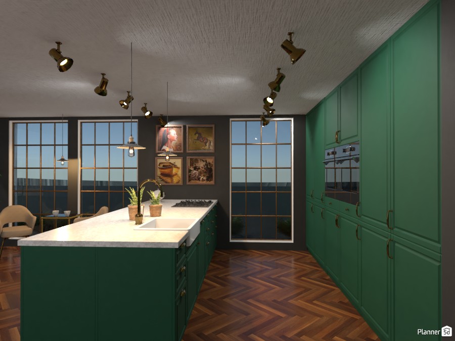 Kitchen inspo dark green artsy #3566963 by Sundis