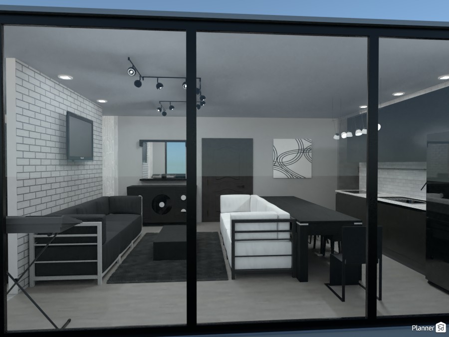 Modern living room and kitchen #3768565 by Rita