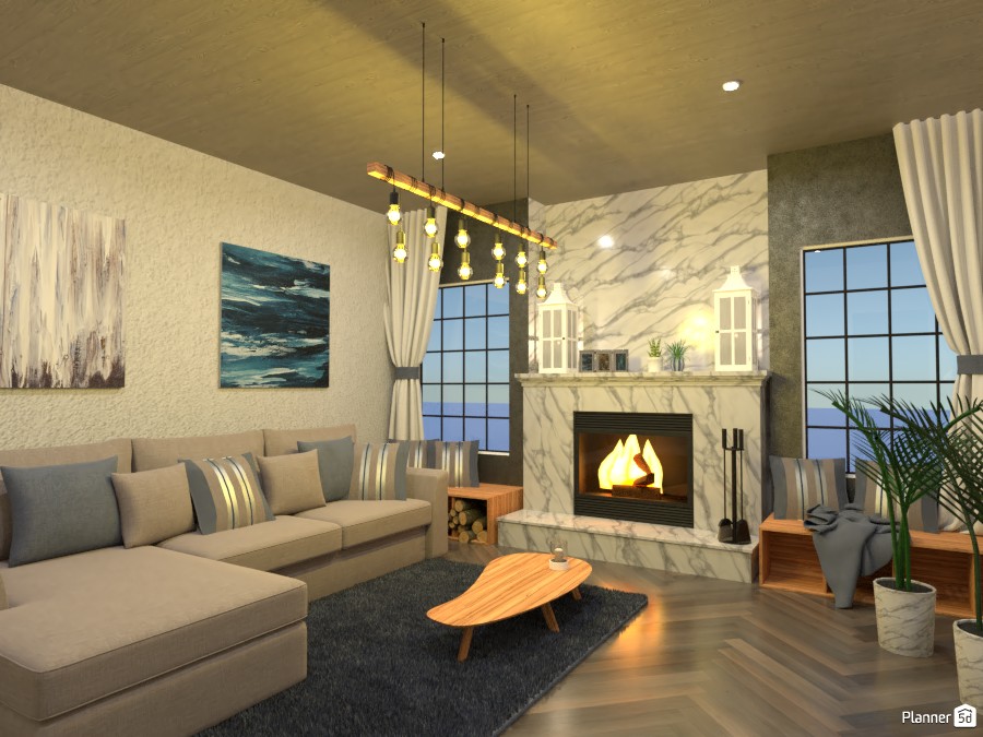 Soggiorno con camino #5490225 by Ely Bnd