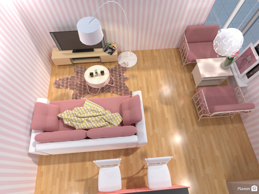 pink living room and kitchen #5069186 by yusuf somay