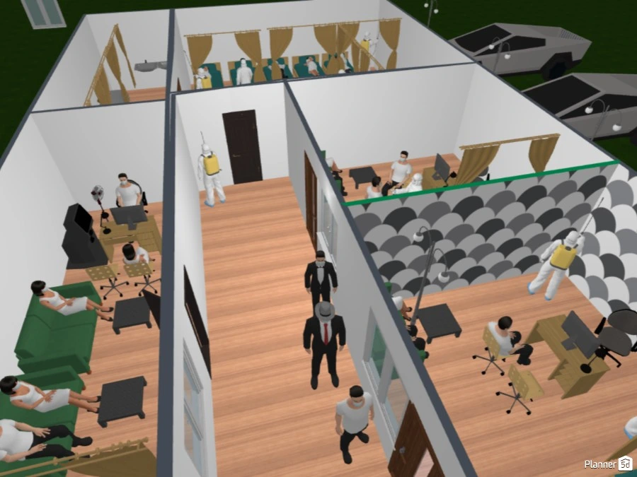 Layout of the smart hospital which have AI related devices comuter homework #3039104 by User 23616358