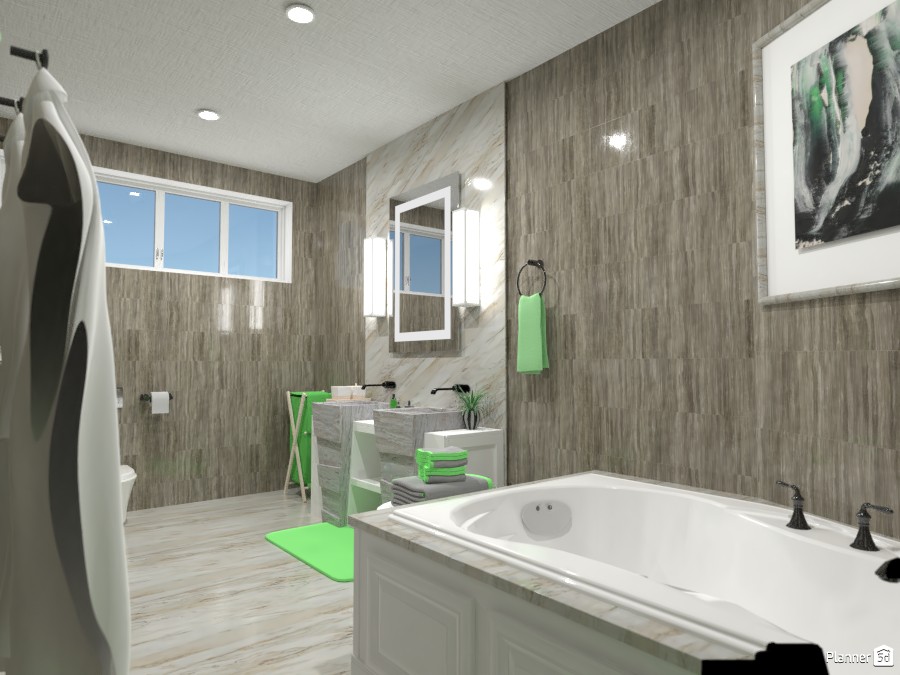Green bathroom render 1 #4056085 by Doggy