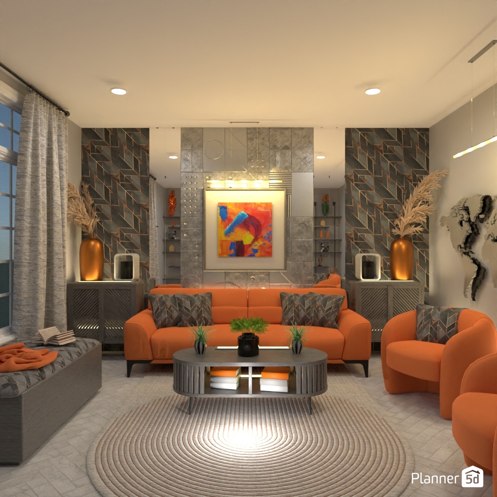 Orange sofa #3399428 by Editors Choice