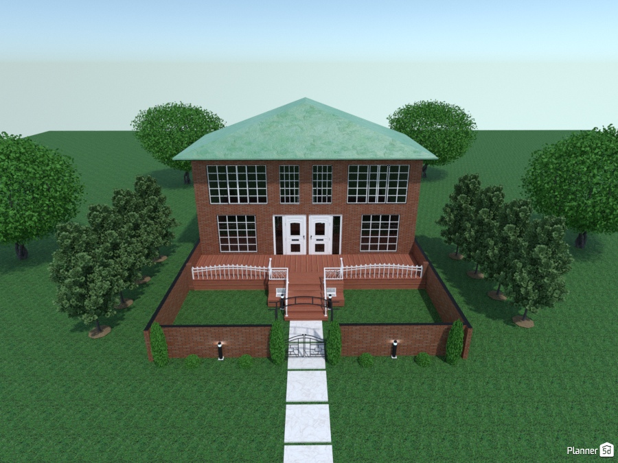 brick duplex with patios #2061984 by Joy Suiter