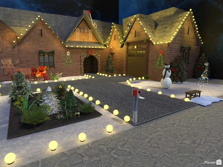Christmas lighted house #83680 by mersomiju