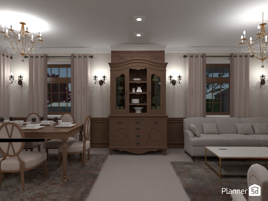 Гостиная и столовая #10709352 by Elena Strenova