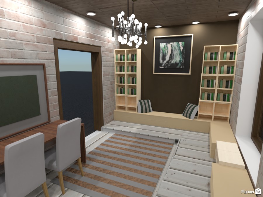 Kitchen and living room in the old town #3712156 by Nikolas