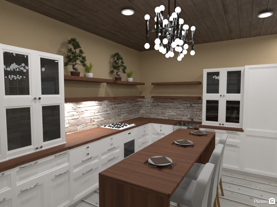 Kitchen and living room in the old town #3712158 by Nikolas