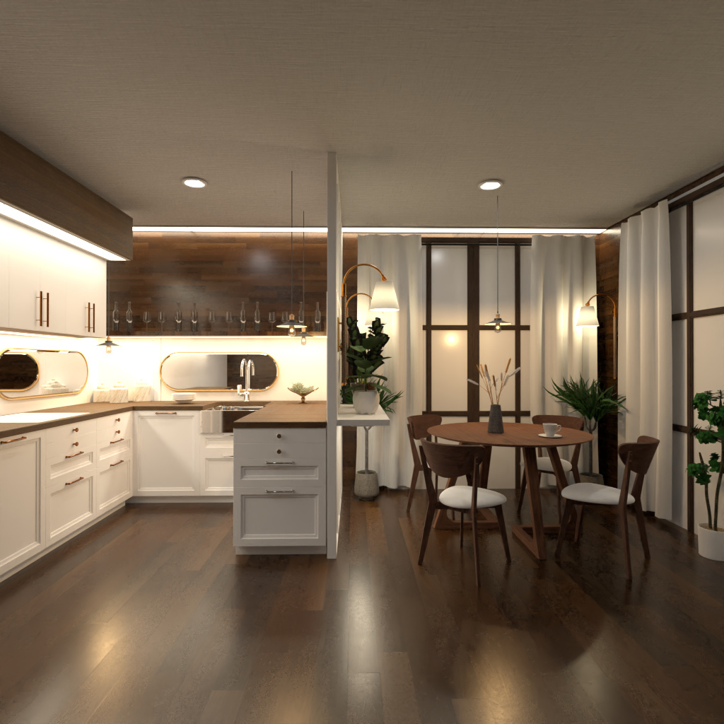 Коричнево-белая кухня #11501804 by Editors Choice