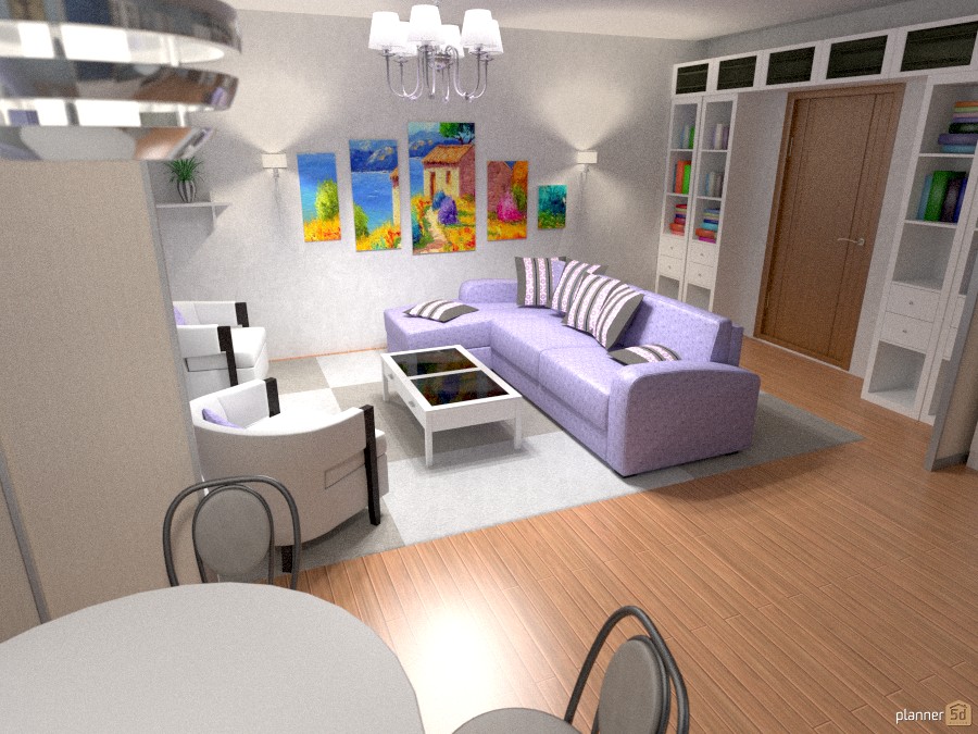 гостиная совмещенная с кухней #1106634 by Юля Опарина