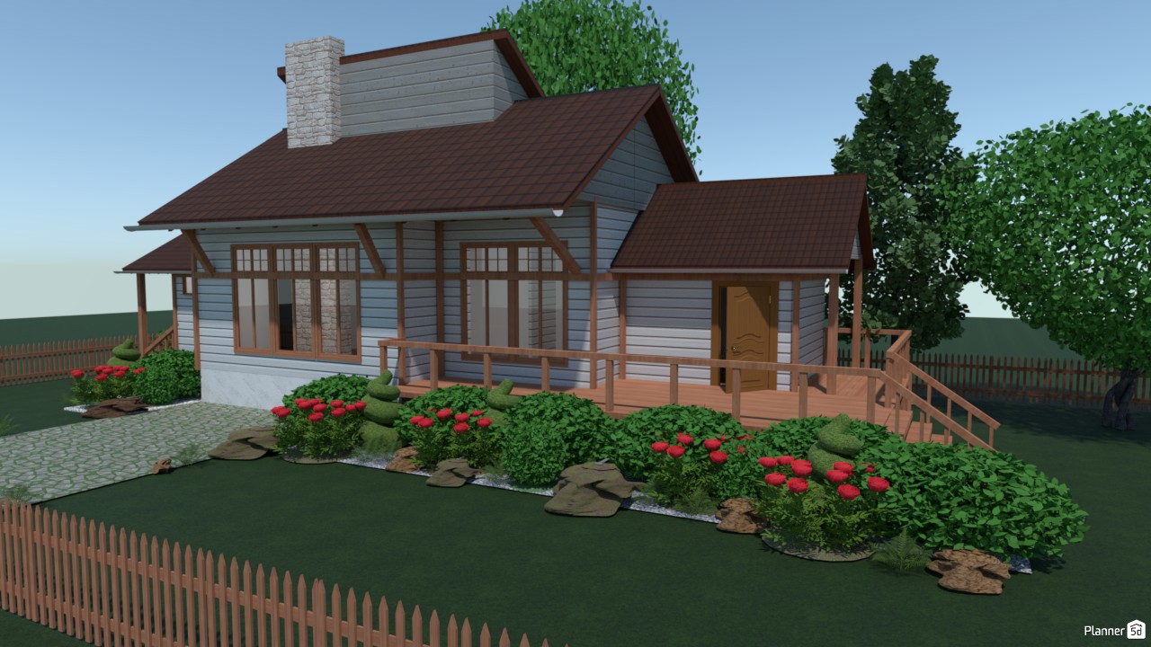 Log Wooden House - Free Online Design | 3D Floor Plans by Planner 5D