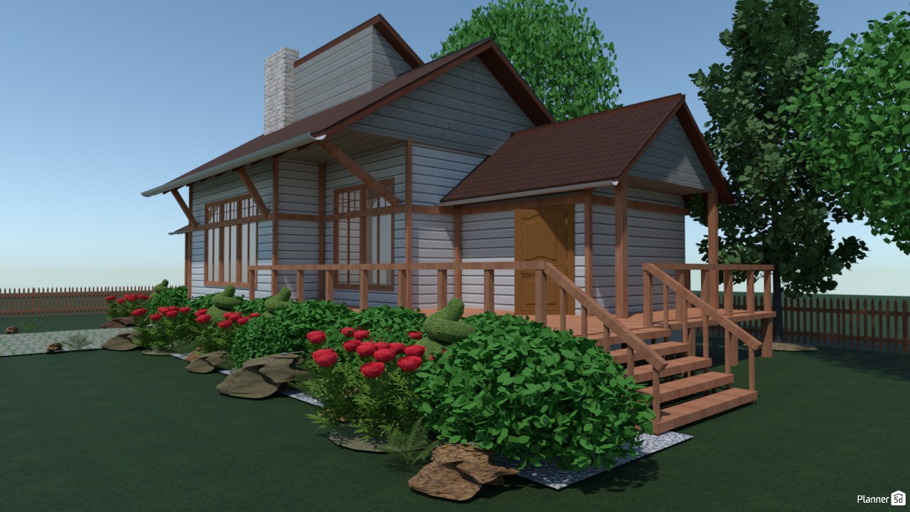 Log Wooden House - Free Online Design | 3D Floor Plans by Planner 5D