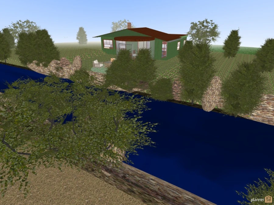 Haus am Fluss nr.114 - house on the river No.114 #58216 by Siegfried Peter