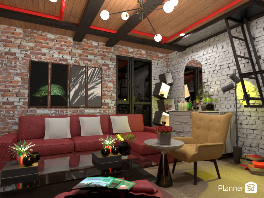 гостиная в красных оттенках #11015564 by Кирилл