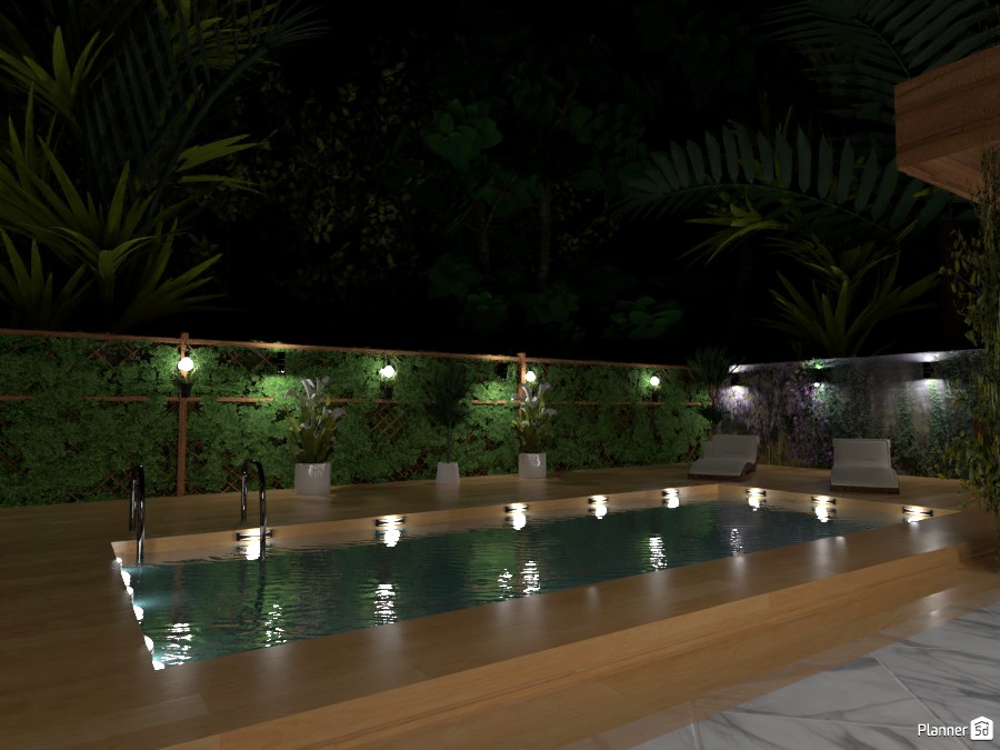 Shelter House: Pool By Night #4206157 by Fede Lars