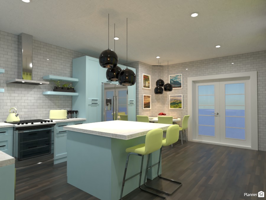 Kitchen and Dining Room! ( THE LIGHTS ARE NOT SUPPOSED TO BE BLACK) 4486853 by Doggy image
