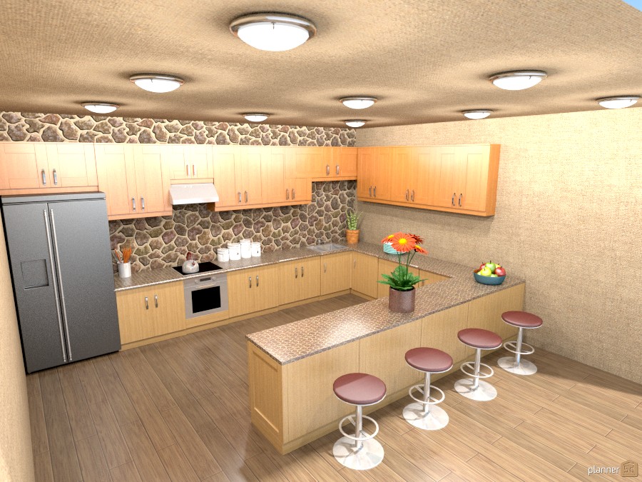kitchen with rock backsplash 803677 by Joy Suiter image