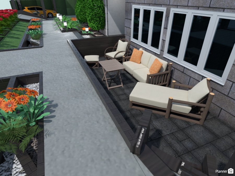 Front home landscape luxury #1990022 by Wilson