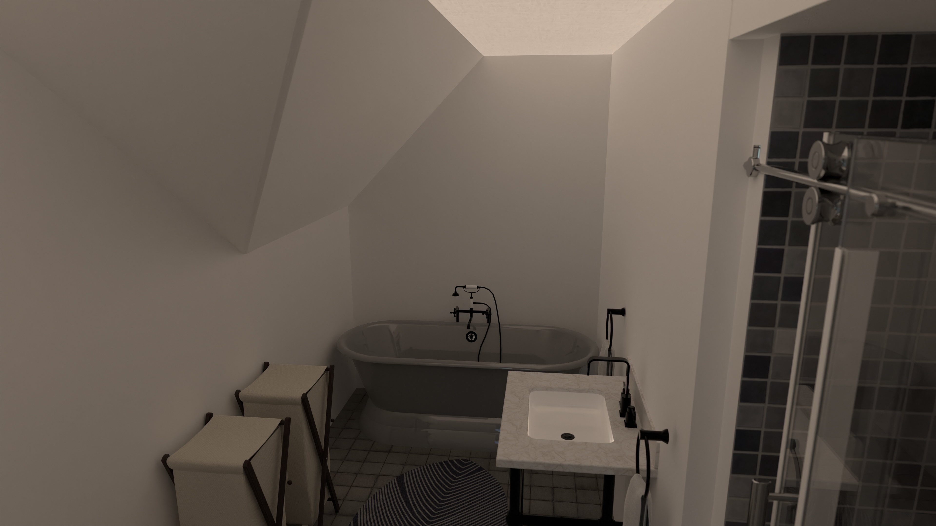 Vertical island - high cabinets - glass #23392322 by Ole