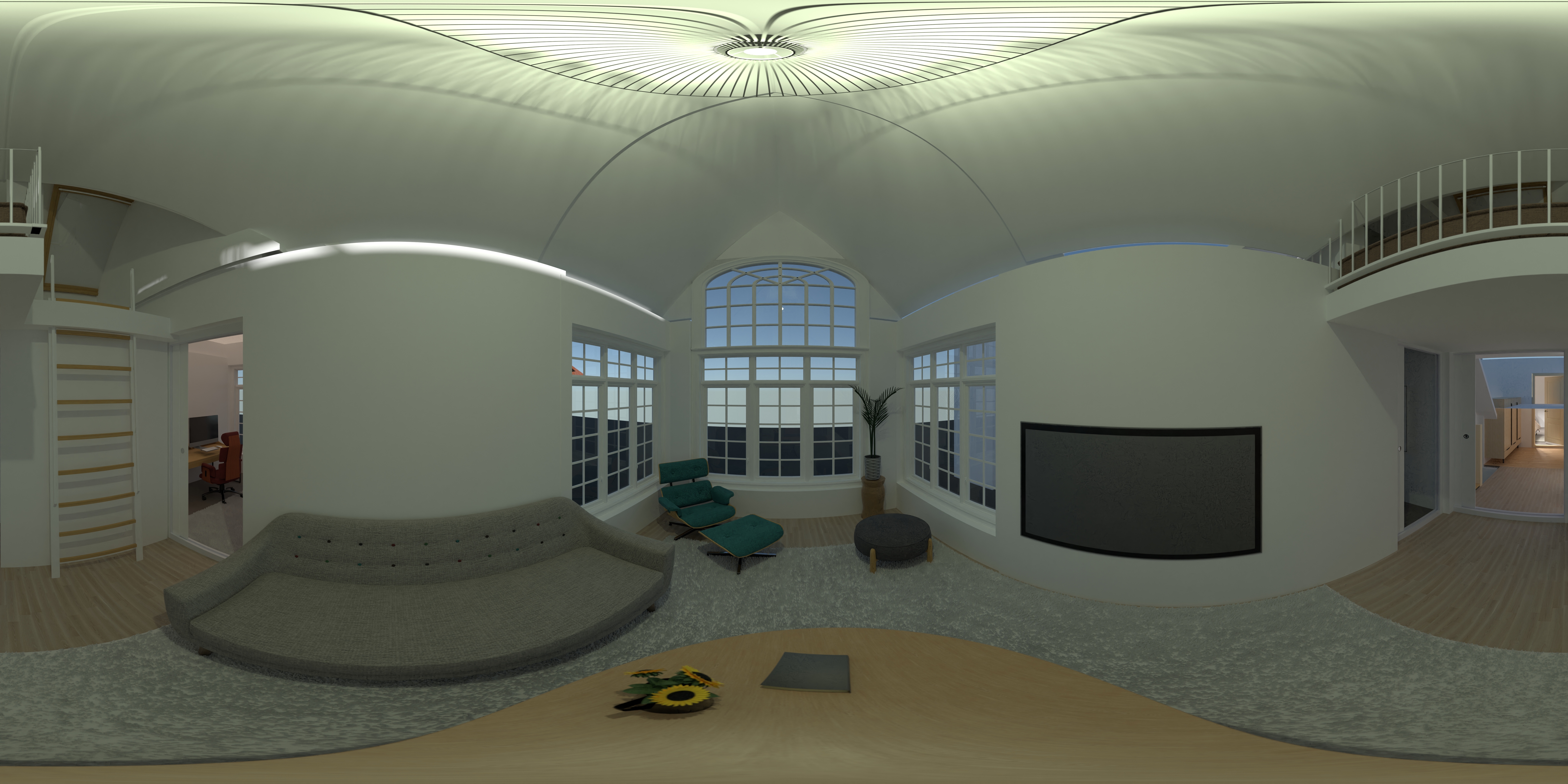 Vertical island - high cabinets - glass #23406603 by Ole