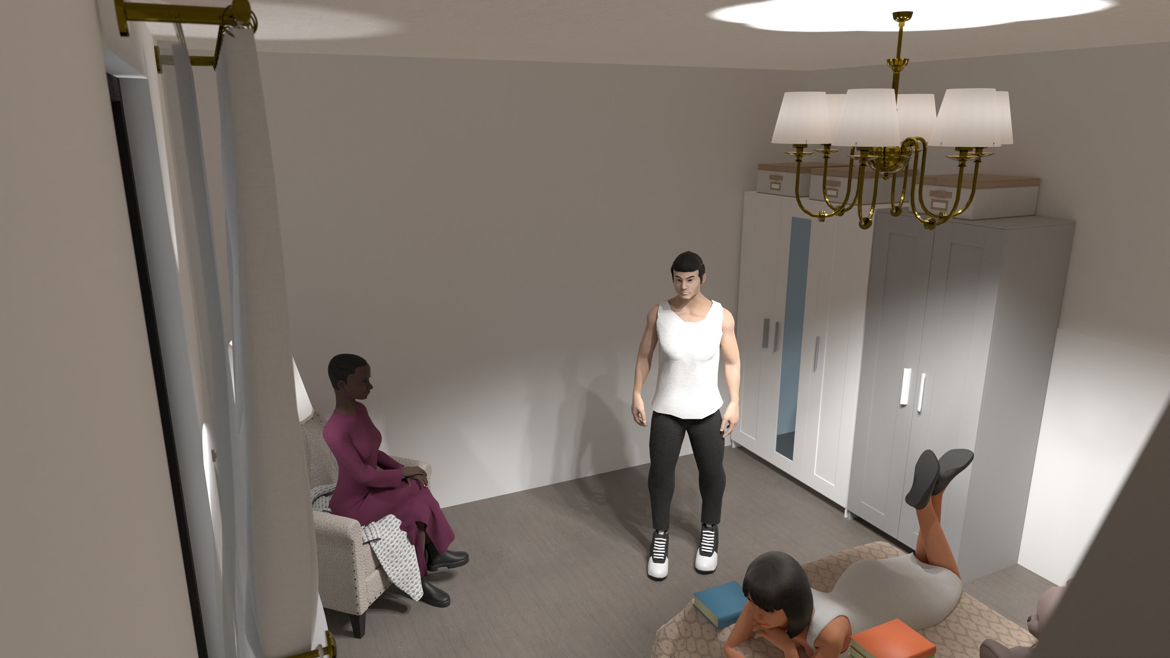 Vertical island - high cabinets - glass #23374070 by Ole