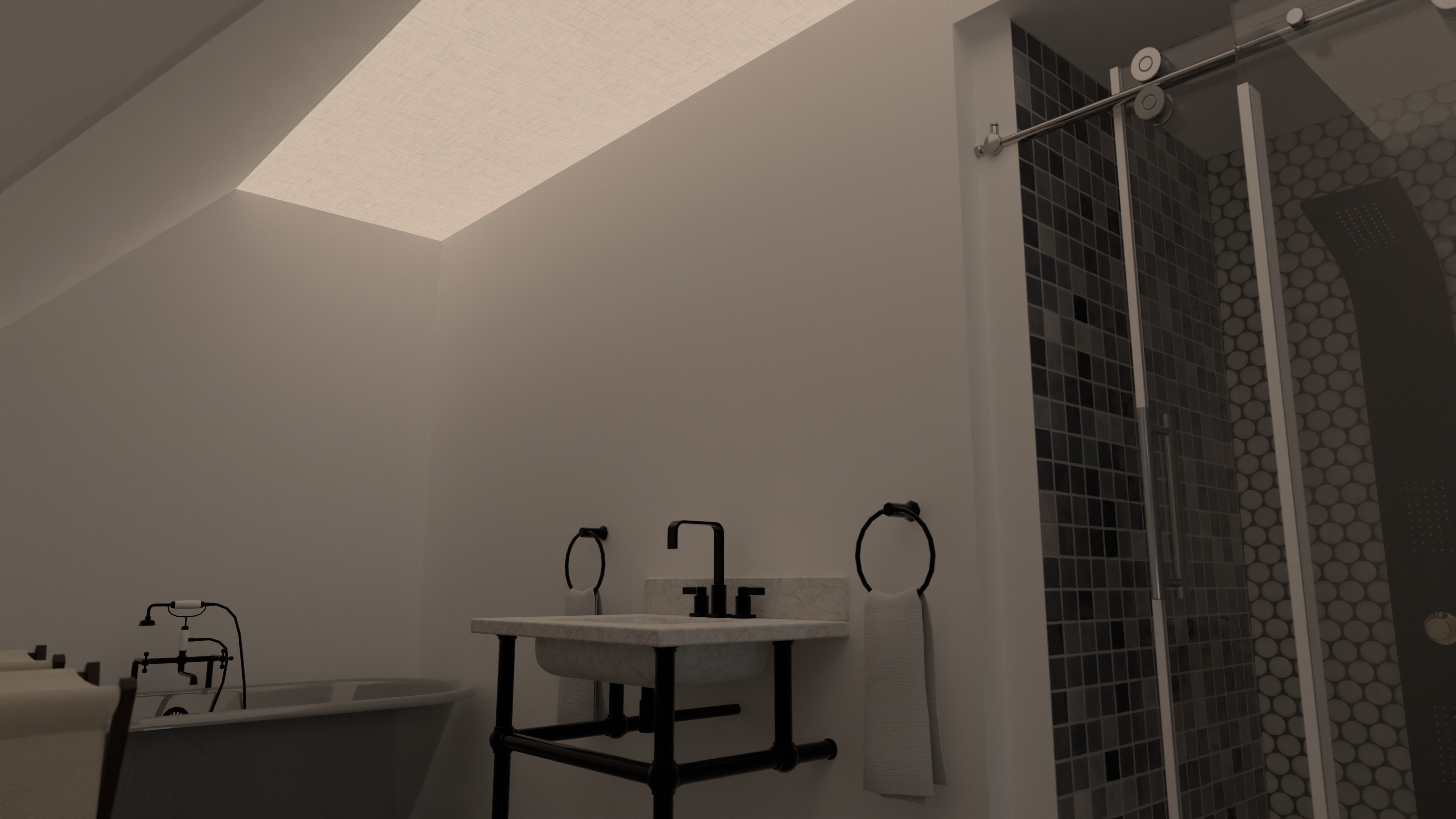 Vertical island - high cabinets - glass #23392254 by Ole