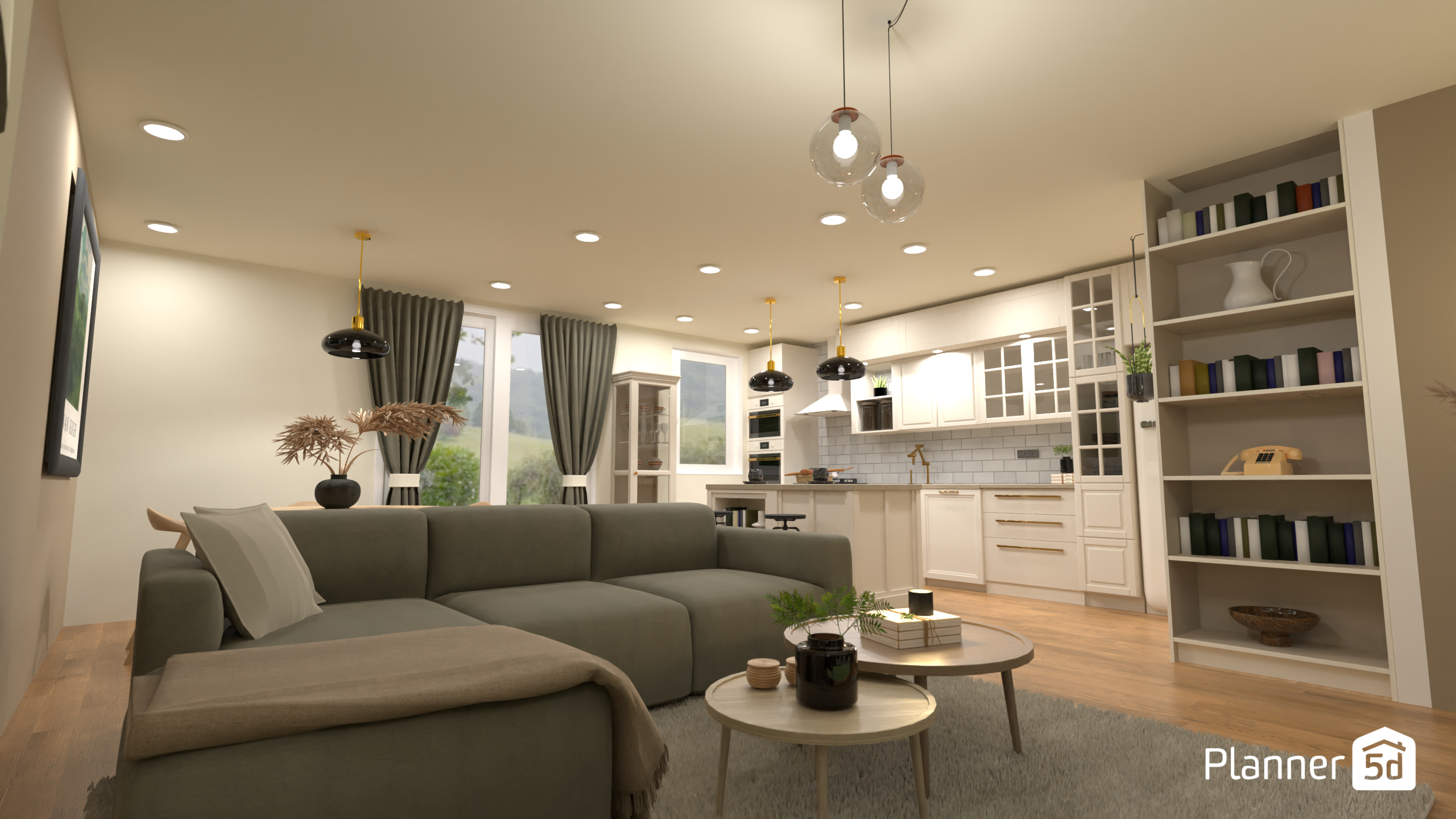 Open space Livnig room and kitchen. #16693363 by Anja Trninic