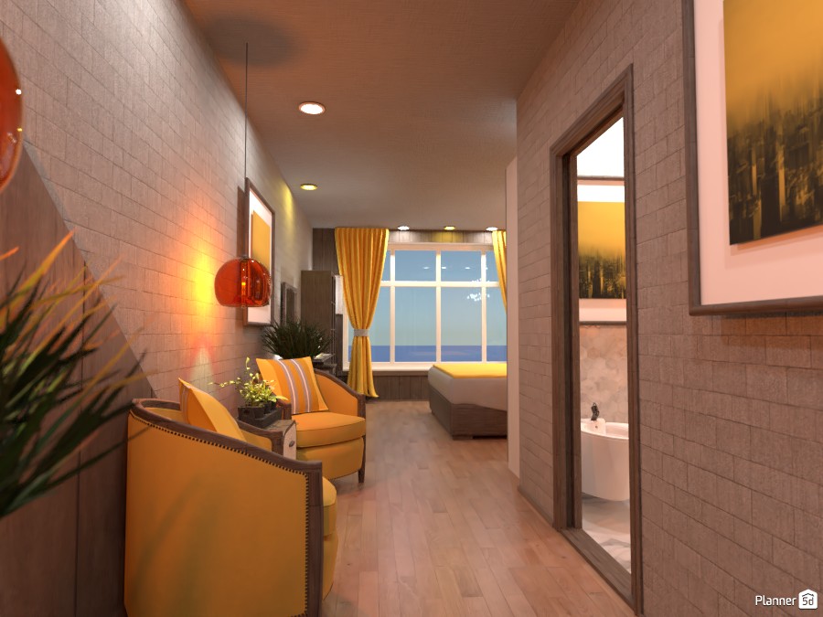 Contest design, White and Gold bedroom Render: Hallway #3629679 by Doggy