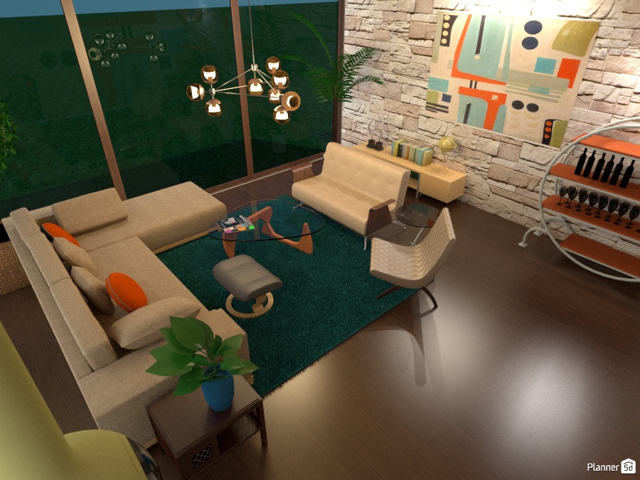 Mid-Century meets Rustic in this Modern Living Room #1454164 by Pisces Rising Design