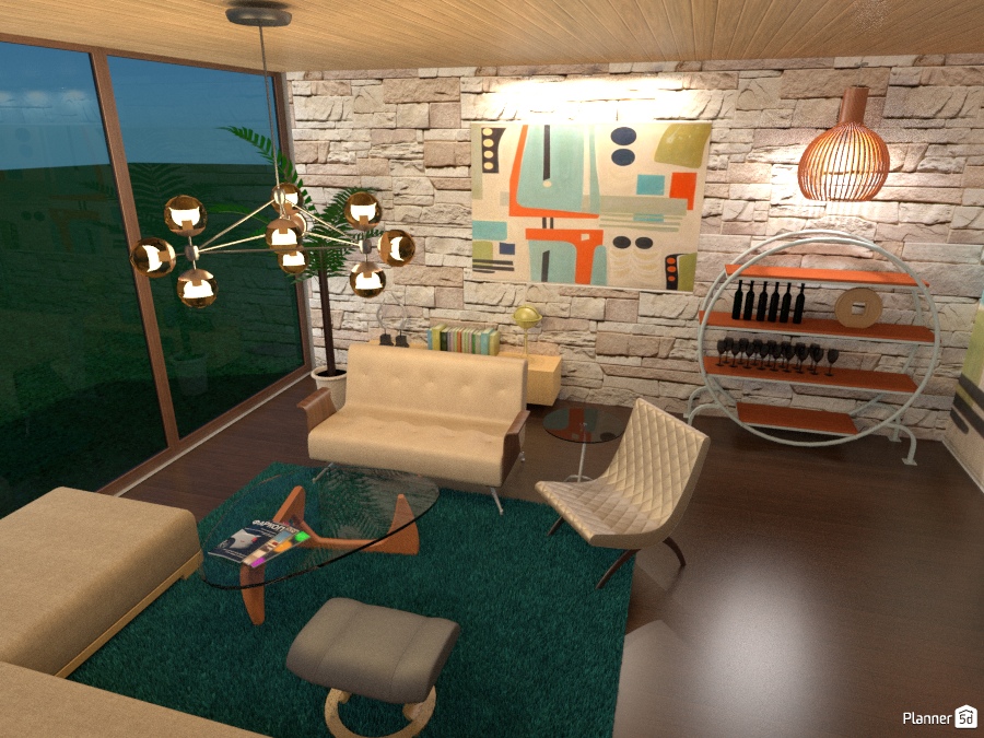 Mid-Century meets Rustic in this Modern Living Room #1454211 by Pisces Rising Design