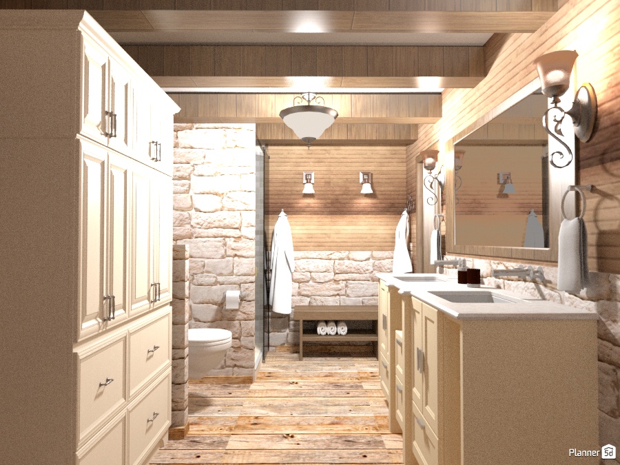 Санузел в загородном доме - Free Online Design | 3D House Ideas - by ...