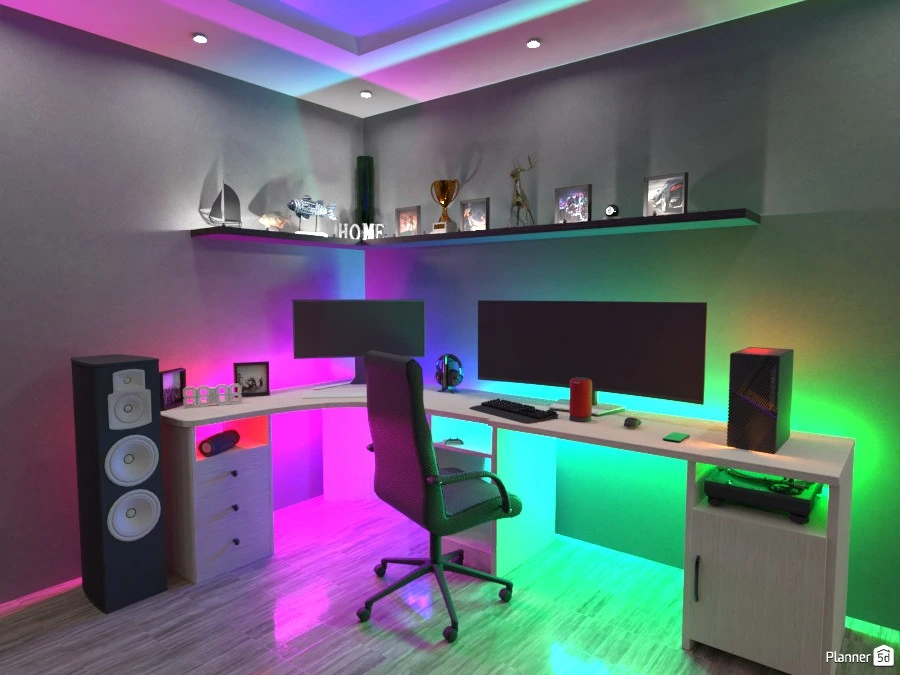 Interior colorido da sala de jogos. renderização 3d. fotos em
