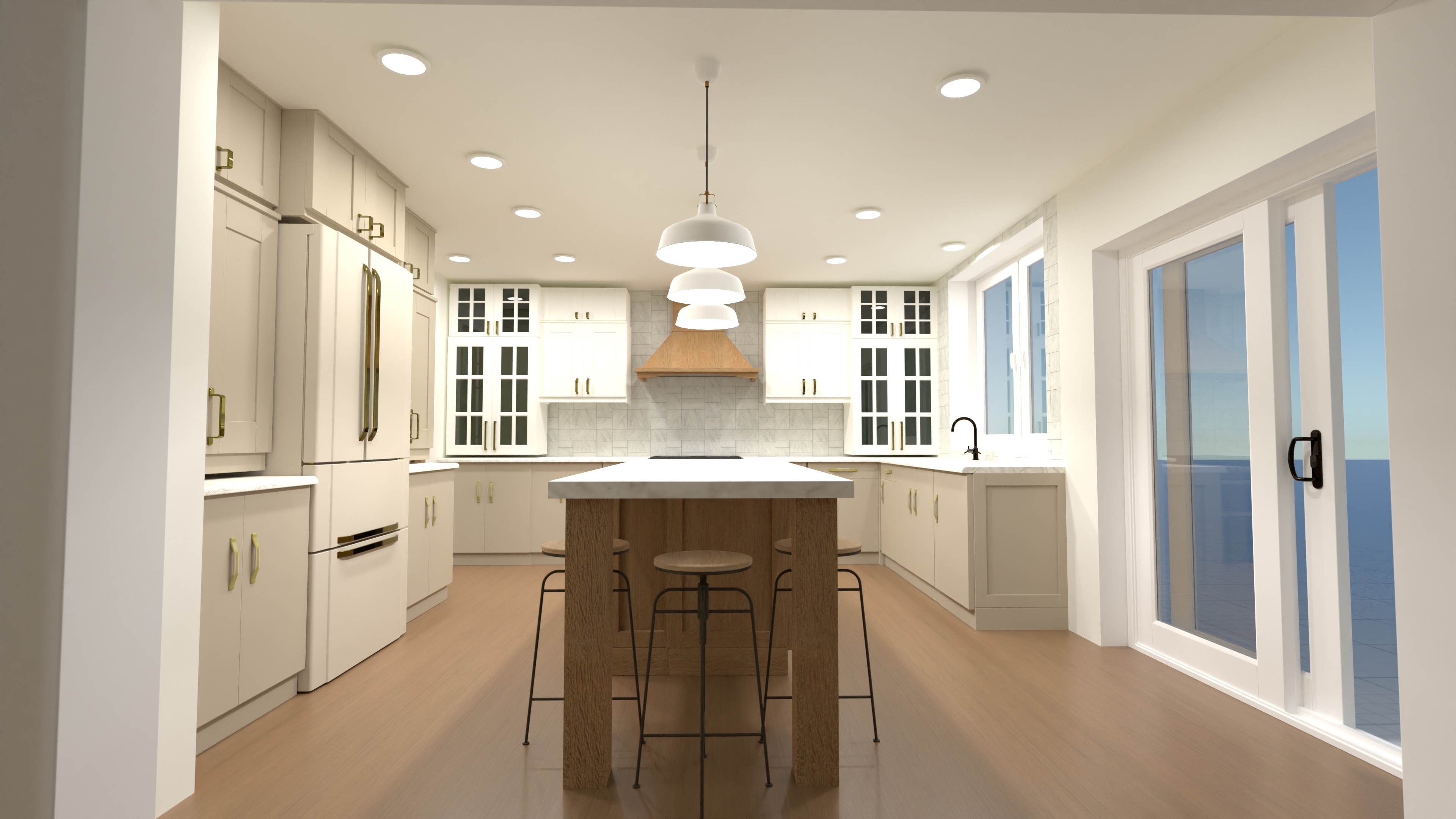 Harris Option 1 - Bases G, Walls W, Island Wd (antique brass hardware) #25845644 by Hannah Rice