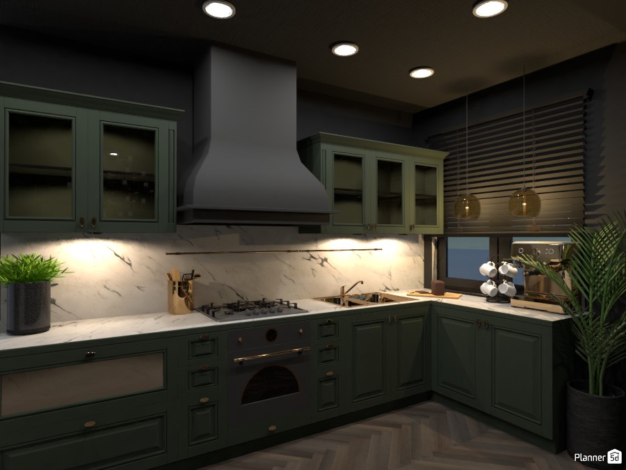 Green and glamour: Kitchen #3306200 by Arnie